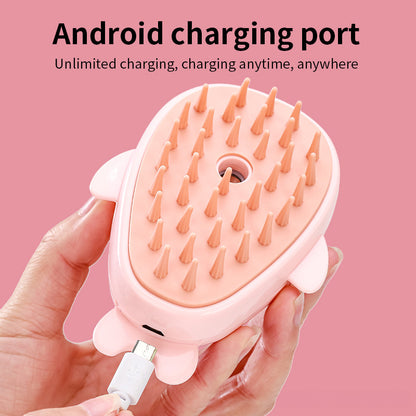New rechargeable 3 In1 Steamy Pet Cat Brush Cleanser Vapor Pet Spray Comb grooming shedding Cat Steam Brush