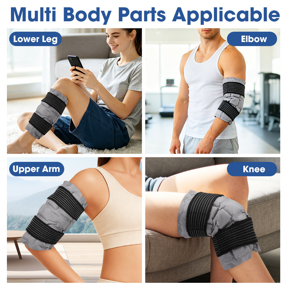 Multi-grid Self-absorbing Water Hot & Cold Compress Pack, Reusable Heating & Cooling Therapy Wrap for Knee, Elbow Joint Pain Relief