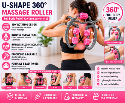 U-Shape 360° Massage Roller – Full Body Relief