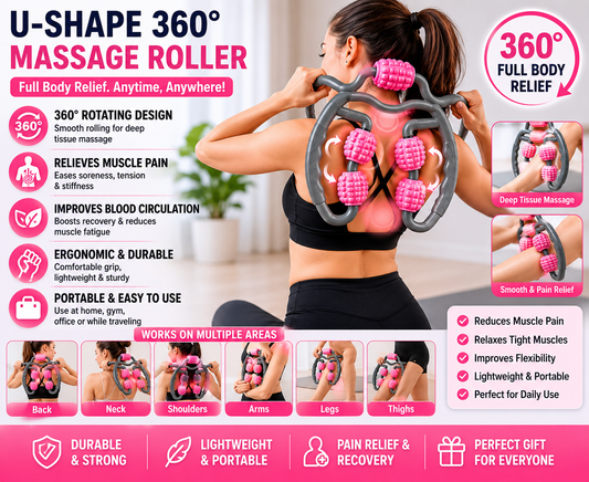 U-Shape 360° Massage Roller – Full Body Relief