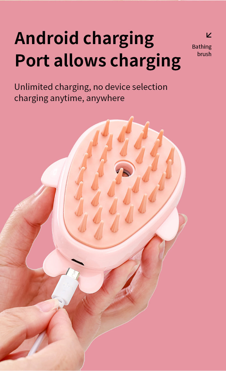New rechargeable 3 In1 Steamy Pet Cat Brush Cleanser Vapor Pet Spray Comb grooming shedding Cat Steam Brush