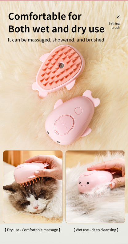 New rechargeable 3 In1 Steamy Pet Cat Brush Cleanser Vapor Pet Spray Comb grooming shedding Cat Steam Brush