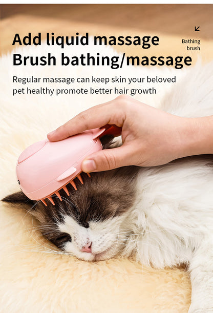 New rechargeable 3 In1 Steamy Pet Cat Brush Cleanser Vapor Pet Spray Comb grooming shedding Cat Steam Brush