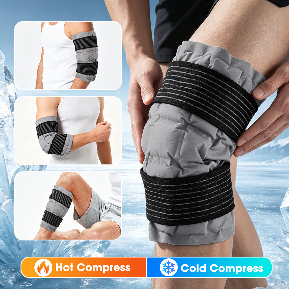 Multi-grid Self-absorbing Water Hot & Cold Compress Pack, Reusable Heating & Cooling Therapy Wrap for Knee, Elbow Joint Pain Relief