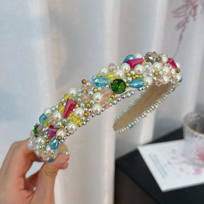 Fashion Handmade Beaded Crystal Pearl Hair Band