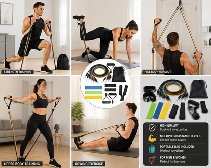 17 Pieces Resistance Bands Set